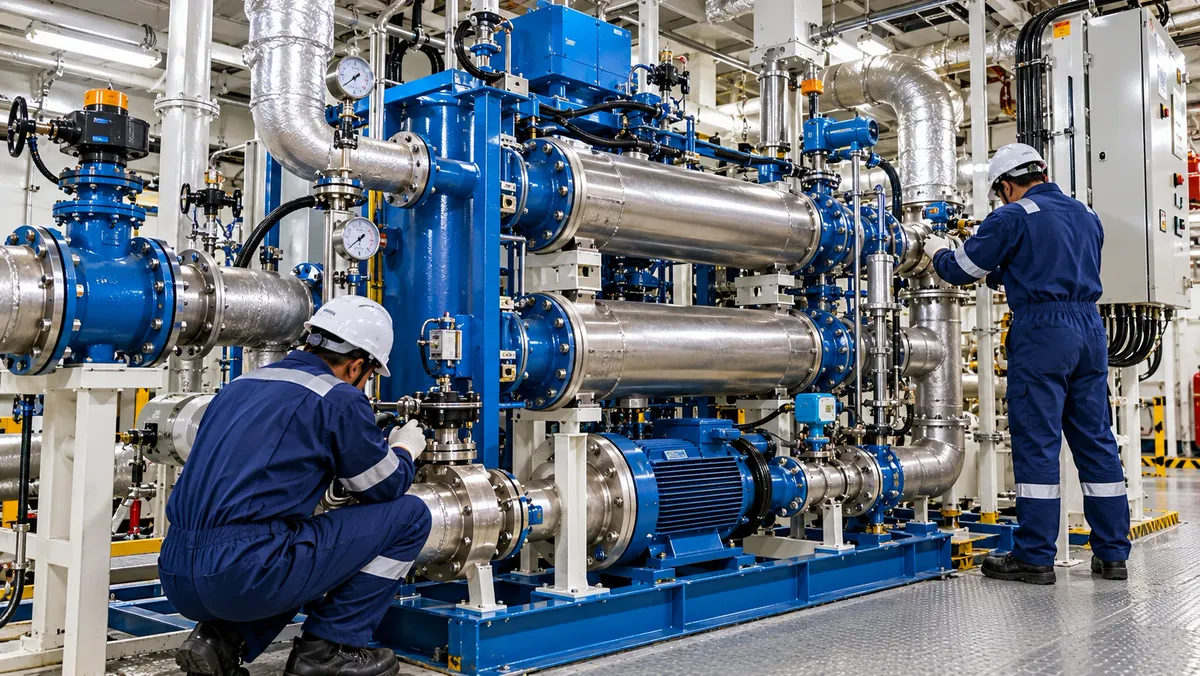 Ballast-water treatment equipment being installed on a vessel 